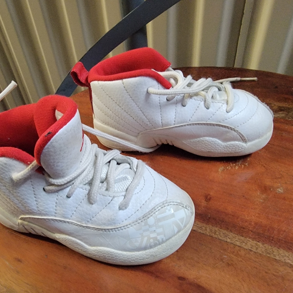 Nike Red and White Leather Sneakers
